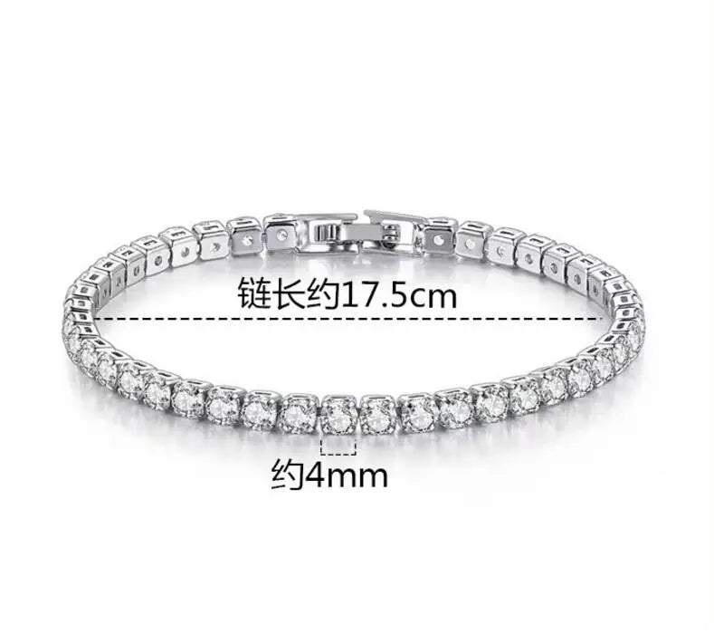 Full Moissanite Tennis Bracelet with Gra Certificate 925 Sterling Silver Plated 18k Gold 3-6.5mm Diamond Bracelets for Men Women
