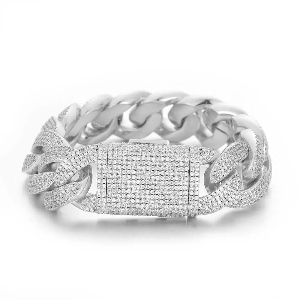 Cuban Link Bracelet For Men/Women Silver/Gold Plated Bracelets Iced Out
