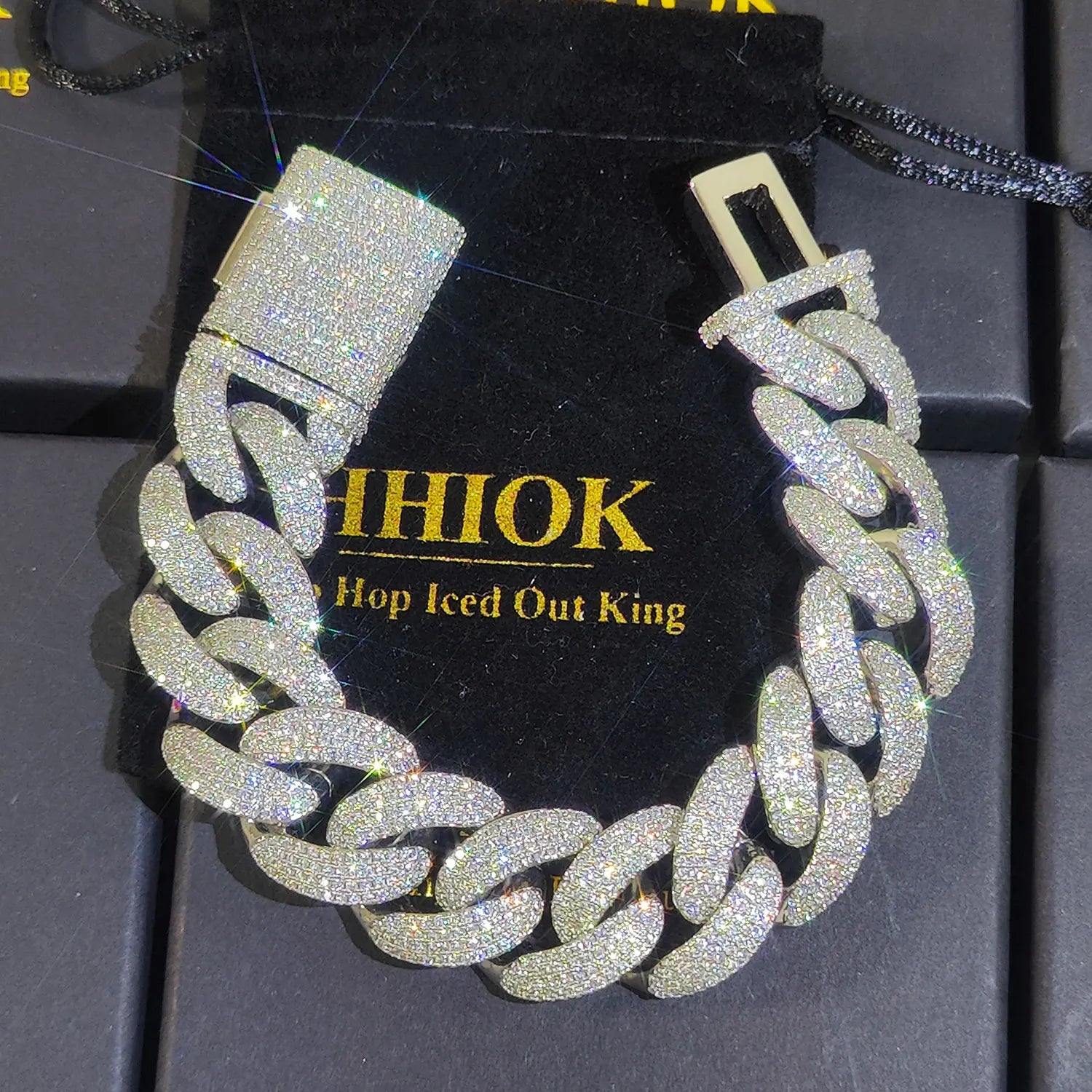 Cuban Link Bracelet For Men/Women Silver/Gold Plated Bracelets Iced Out