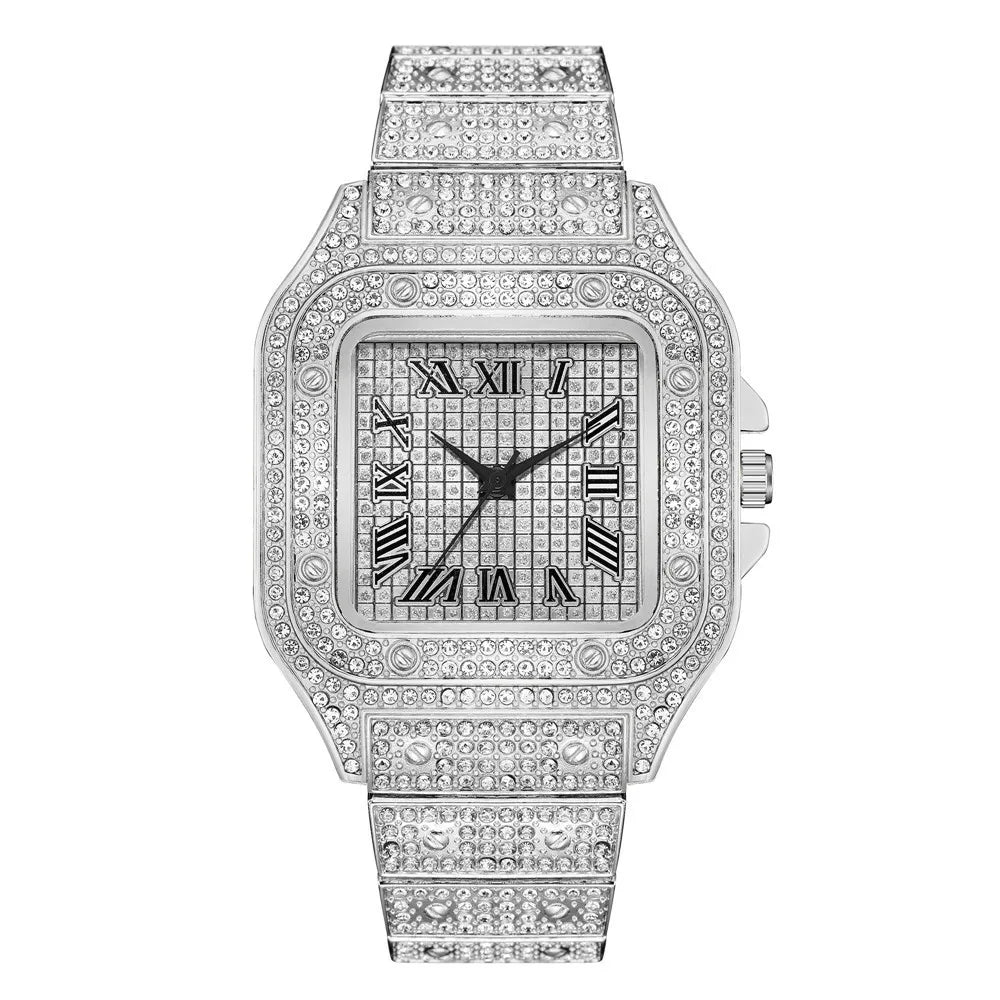 Iced out watch cartier format