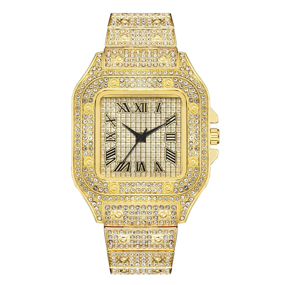 Iced out watch cartier format