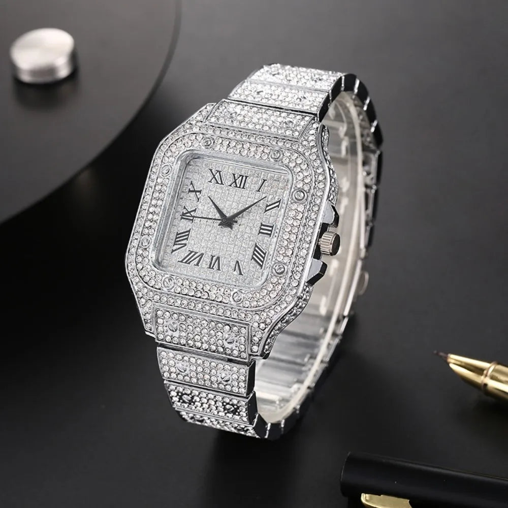 Iced out watch cartier format
