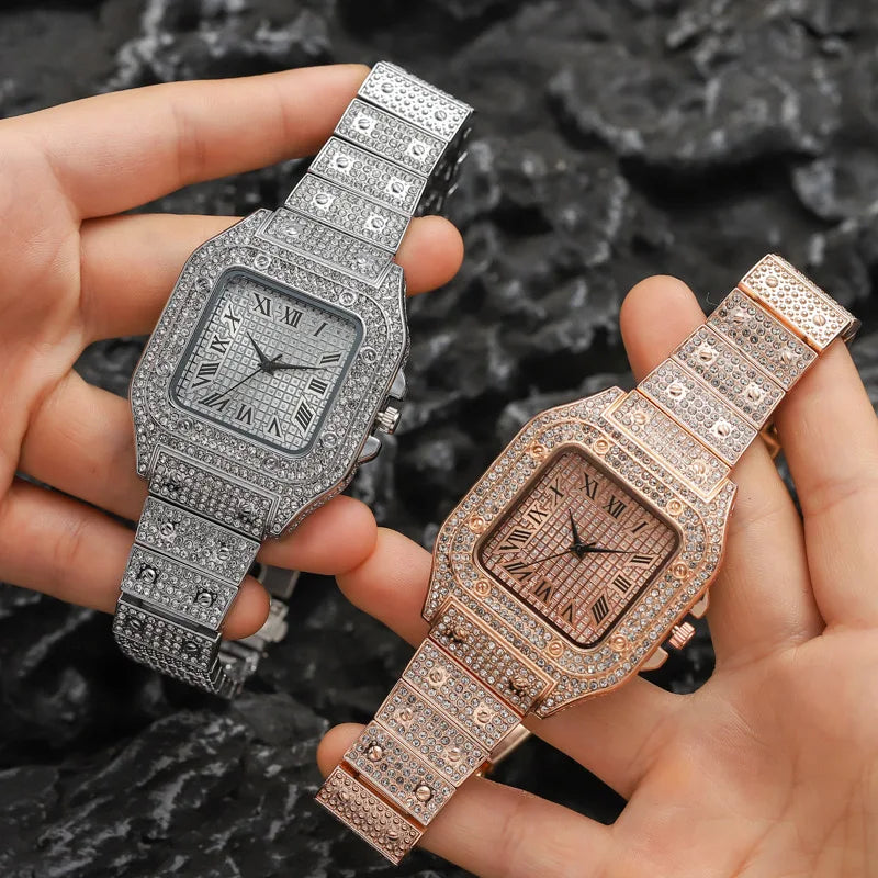 Iced out watch cartier format