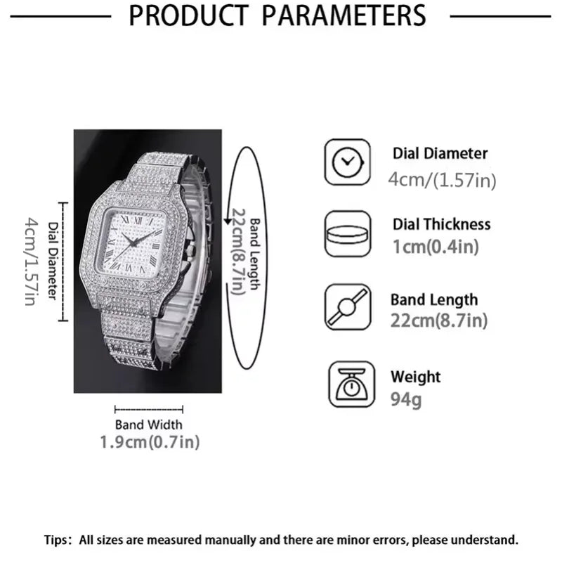 Iced out watch cartier format