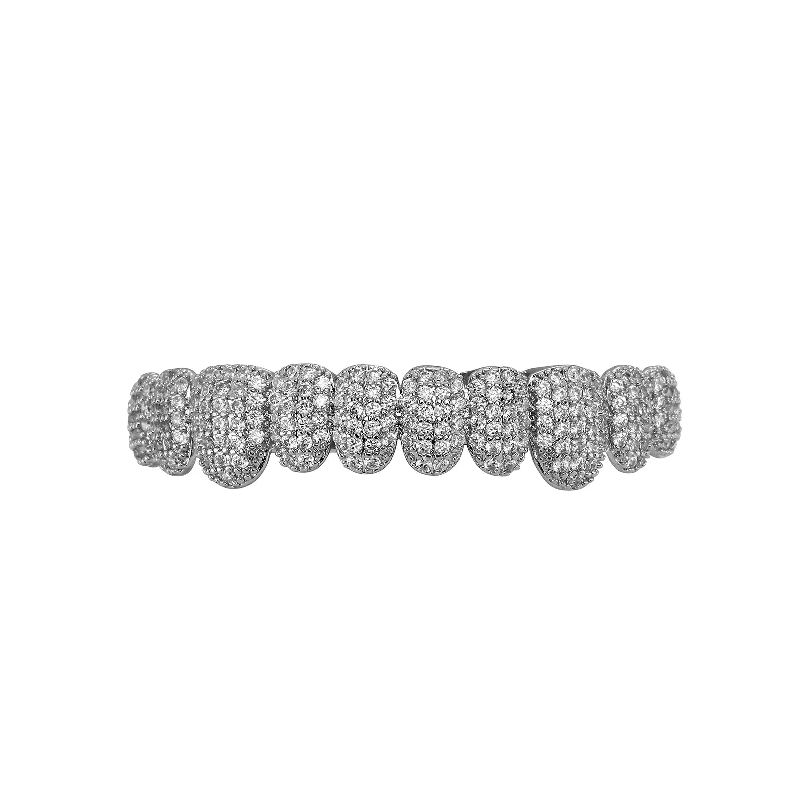 TOPGRILLZ 5A CZ Stones Teeth Grillz 14K Gold Plated Tooth Caps