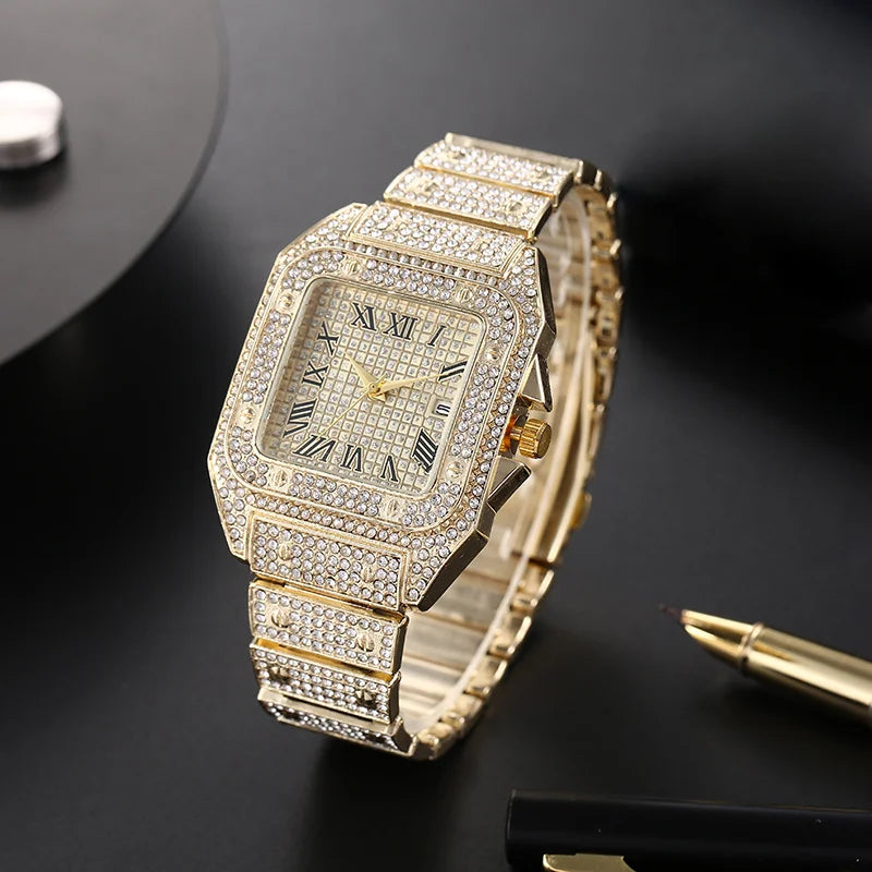 Iced out watch cartier format