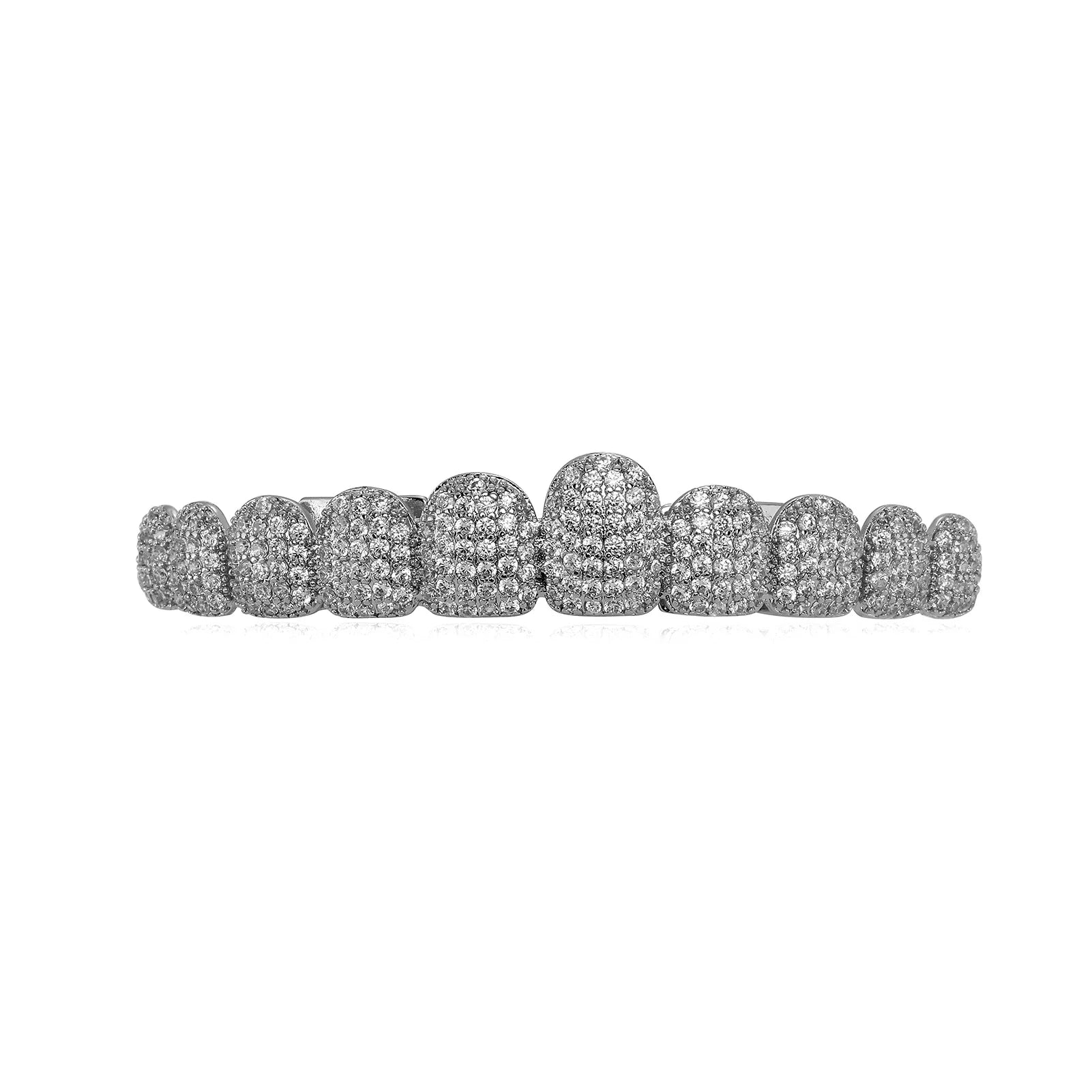 TOPGRILLZ 5A CZ Stones Teeth Grillz 14K Gold Plated Tooth Caps