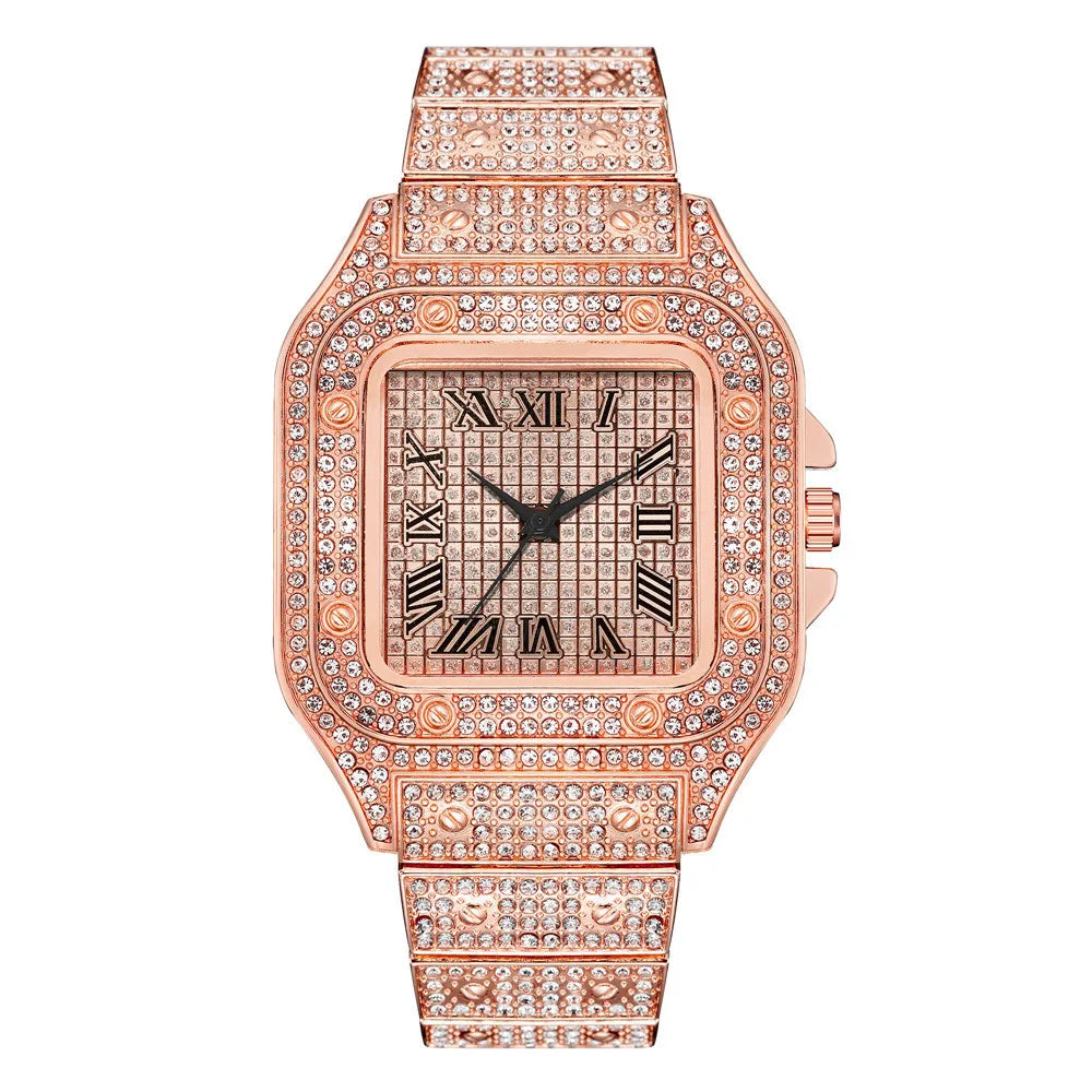 Iced out watch cartier format