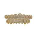 TOPGRILLZ 5A CZ Stones Teeth Grillz 14K Gold Plated Tooth Caps